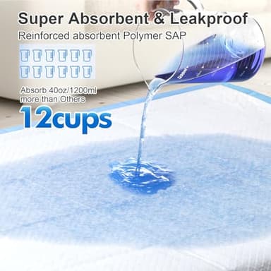 Upgraded 4XL 36"x36" Thicken 6 Layers Dog Pee Pads, Ultra Absorbent Pee Pads, Absorb up to 12 Cups, Leak-Proof & Quick Dry Puppy Pads for Puppy,Surgery, Older,Cats, Rabbits,30 Counts - Image 2