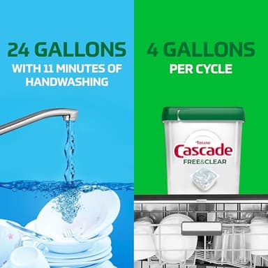 Cascade Free & Clear Dishwasher Pods, Dishwasher Detergent, Dish Detergent Soap, Lemon Essence, 47 Count - Image 7