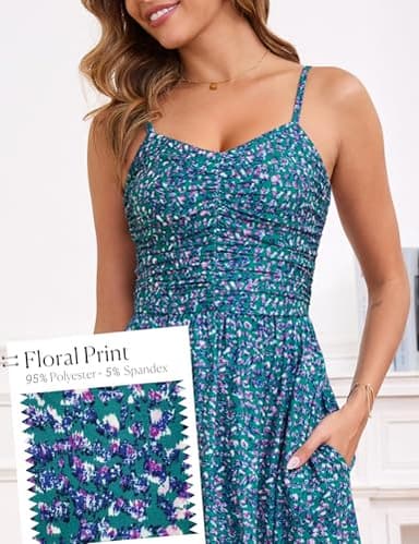 Annebouti Summer Spring Long Maxi Beach Dresses for Women 2025 Fashion Vacation Resort Wear Casual Cute Flowy Cruise Travel Holiday Boho Sexy Floral Hawaiian Sundress with Pockets Purple Green L - Image 6