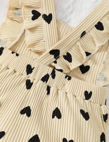 Fullfamous Infant Baby Girl Clothes Outfits Romper Spring Summer Clothing Onesie Bodysuit Jumpsuit ropa de bebe niña Ecru with Heart 0-3 Months - Image 6