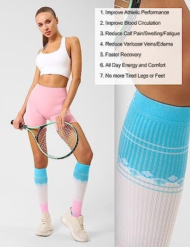 FITRELL 3 Pairs Compression Socks for Women and Men 20-30mmHg-Circulation Support Socks - Image 8