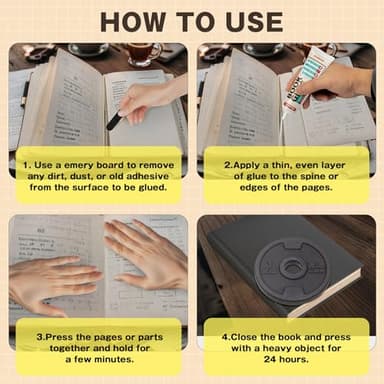 Book Glue, Dries Clear & Flexible Book Binding Glue Adhesive, Used for Bookbinding and Book Repair, Book Nook, Framing, Collages, Paper Art and Crafts - 60ml - Image 7