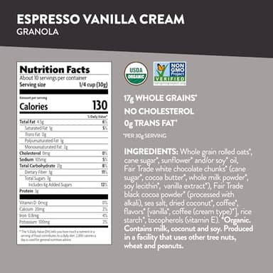 Love Crunch Organic Espresso Vanilla Cream Granola, 11.5 oz (Pack of 6), Non-GMO, Fair Trade, by Nature's Path - Image 2