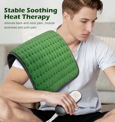 VALGELUIK Heating pad for Back Pain Relief, Heating Pads for Neck, Shoulder, Fathers Mothers Day Gifts for Women, Men, Dad, Mom, Auto-Off,Machine Washable, Moist Dry Heat Options, Extra Large 12"x24" - Image 3