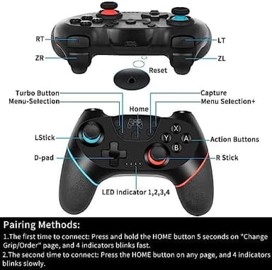 Upgraded Wireless Controller for Switch/Lite/OLED/Switch 2 Pro Controller for Switch Remote Joystick Gamepad Supports Wake up, Gyro Axis, Turbo, Dual Vibration and Screenshot Function - Image 3