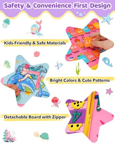 SaFeli Toddler Busy Board, Montessori Toys for 1 2 3 Year Old Girl Birthday Gifts - Educational Busy Book, Kids Sensory Toy, Preschool Learning Activities and Travel Toys for Toddlers 1-3 2-4 - Image 6
