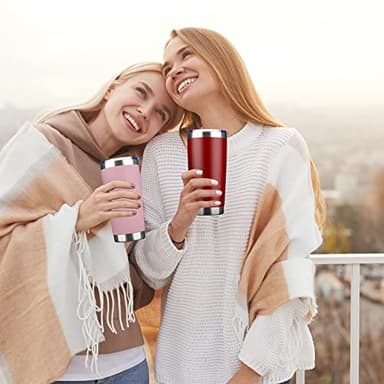 EcoMozz 20oz Tumbler Stainless Steel Vacuum Insulated Mug with Lid, Double Wall Travel Mug, Durable Powder Coated Coffee Cup, Suitable for Ice Drinks and Hot Beverage (New Mix 12 pack) - Image 6