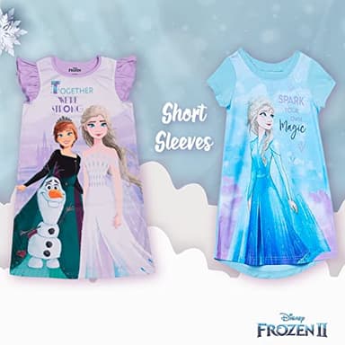 Disney Girls' Frozen 2 3-Pack Nightgown, FROZEN MAGIC 2, 6 - Image 7