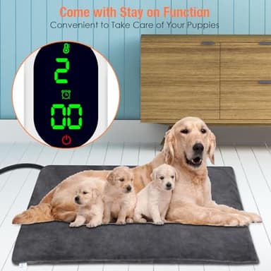 ENJOY PET Dog Heating Pad with 13 Level Timer and 9 Level Temperature, Indoor Heated Mat for Cats and Dogs with Chew Resistant Cord, Auto Power Off - Image 7