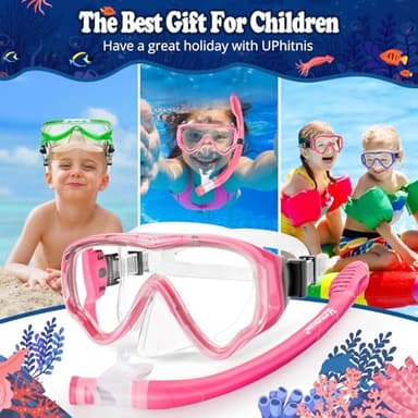 Kids Snorkel Set for Age 4-14 - Dry Top Snorkeling Gear for Kids Junior & Youth - Childs Diving Mask with Big Eyes for Boys Girls - Anti-Fog Snorkeling Mask and Snorkel Set - Image 7