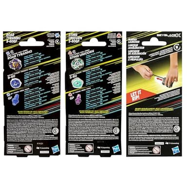 Beyblade X Roar Tyranno 9-60GF, Sting Unicorn 5-60GP & Official Winder Launcher Bundle Pack (Amazon Exclusive) - Image 4