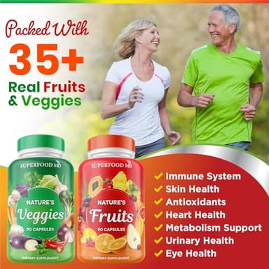 Superfood MD Fruits & Veggies Supplement - Whole Food Natural Superfoods - with Aloe Vera - Soy Free- 90 Count (Pack of 2) - Image 2
