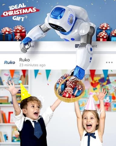 Ruko 1088 Smart Robots for Kids, Large Programmable Interactive RC Robot with Voice Control, APP Control, Present for 4 5 6 7 8 9 Years Old Kids Boys and Girls - Image 3
