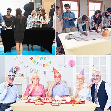 BDDC Table Covers for 6 Foot Tables, Yellow Washable and Wrinkle Resistant Stretch Tablecloths Rectangle 6ft for Events, Wedding, Banquets, Parties - Image 6