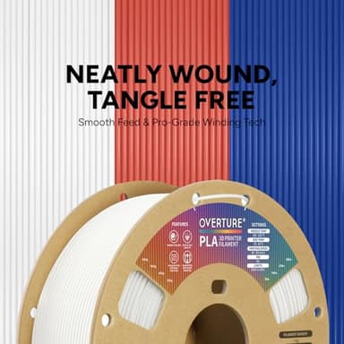 OVERTURE PLA Filament 1.75mm PLA 3D Printer Filament, 1kg Cardboard Spool (2.2lbs), Dimensional Accuracy +/- 0.02mm, Fit Most FDM Printer (White 1-Pack) - Image 2