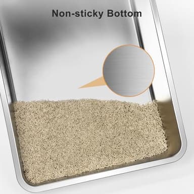 Stainless Steel Litter Box Extra Large for Big Cats Multi-Cats, Jumbo Extra Large Metal Cat Litter Box with High Sided Lid, Anti-Urine Leakage, Non-Stick,Include Litter Scoop - Image 7