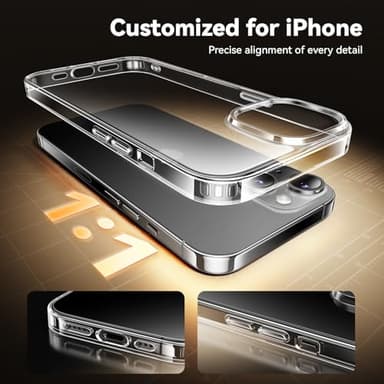 Opxyl Diamond Clear for iPhone 14 Case with 2X Screen Protector + 2X Camera Lens Protector, [Not Yellowing][Military-Grade Protection] Slim Thin Shockproof Phone Case for iPhone 14, Clear - Image 5