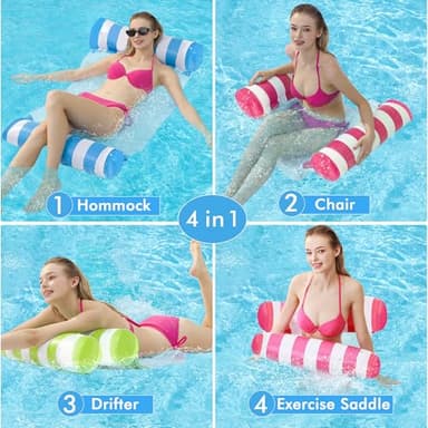 3 Pack Inflatable Pool Floats, OKSUWATER 4-in-1 Water Hammock, Pool Floats Adult Size for Swimming Pool Party Summer Lake Water Fun - Image 3