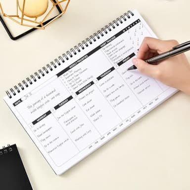 Weekly Planner 2026 - Spiral Bound, 11.2'' x 6.3'', Undated Daily Productive Weekly Planner, 55 Weeks - Image 2