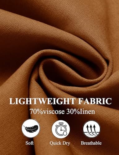 COOFANDY Mens Linen Beach Pants 3/4 Harem Capri Trousers Casual Summer Hippie Yoga Shorts Drawstring Aladdin Hippie Pants Brown - Image 6
