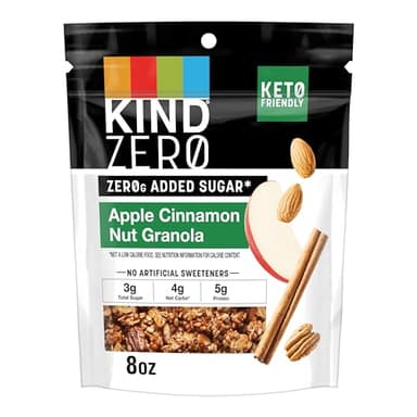 KIND Zero Added Sugar Granola, Apple Cinnamon Nut, Healthy Snacks, Good Source of Fiber, Gluten Free, Low Sugar, 5g Protein, 5 Count - Image 1