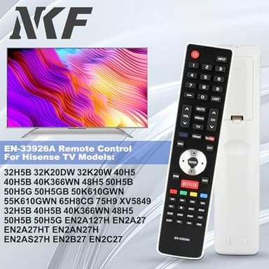 EN-33926A Remote Control for Hisense TV Remote Replacement LCD LED TV F24V86C F39V77C F40V87C F42K26 32K366W 40H5B 40K366WN 48H5GB 50H5GB LTDN39V77US 50K610GWN 55K610GWN Sub EN-33922A EN-33925A - Image 2