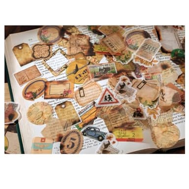 200PCS Vintage Scrapbooking Supplies Pack for Junk Journal Bullet Journals Planners Decoupage Paper Scrapbook Stickers Aesthetic Cottagecore Collage Craft Album (Dappled Marks) - Image 9