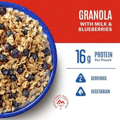 Mountain House Granola with Milk & Blueberries | Freeze Dried Backpacking & Camping Food | Vegetarian | 2 Servings - Image 2