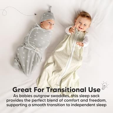 2-Pack Baby Sleep Sacks, Zipper Wearable Blanket - 0.5TOG Organic Cotton,Lightweight,Soft Cozy Toddler Sleeping Sack 6-12 months,Easy to Wear Large Newborn Transition Swaddles Sleepsacks (Butterflies) - Image 7