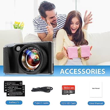 Digital Camera for Photography Autofocus 4K 48MP Vlogging Camera for YouTube with SD Card, 3" IPS Screen Compact Travel Camera with 18 X Digital Zoom, Flash, Anti-Shake, 2 Batteries - Image 7