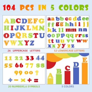 LovesTown 104 PCS Alphabet Magnetic Letters and Numbers for Toddlers,ABC 123 Fridge Educational Set,Great Learning Gift from Parents or Teachers - Image 3