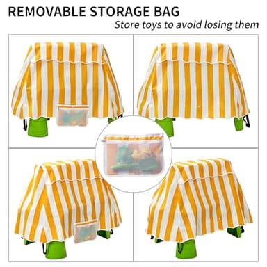 UNARK Water Table Cover with Toy Storage Bag,Kids Water Table Cover for Water Table,Water Table Accessories for Toddlers 1-3,Waterproof Protective Covers for Toddler Outdoor Toys(Yellow) - Image 4
