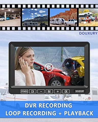 FHD 1080P 2 Digital RV Wireless Backup Camera System for RV Trailer Truck Bus Motorhomes 5th Wheels 4CH 7'' Monitor Highway Monitoring System IP69K Waterproof Super Night Vision Strong Signal - Image 2