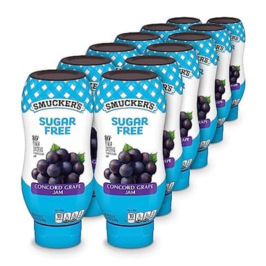 Smucker’s Squeeze Sugar Free Concord Grape Jam, 16.5 oz. Bottle, 12 Count - Image 1