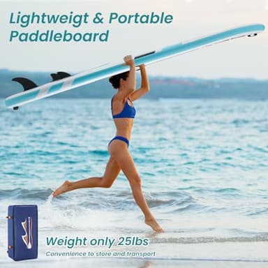 SMUG Inflatable Stand Up Paddle Board 10'6" with Premium SUP Paddleboard Accessories, Wide Stable Anti-Slip EVA Deck Design, Blow Up Surfboard for Youth & Adults of All Skill Levels (Blue) - Image 7