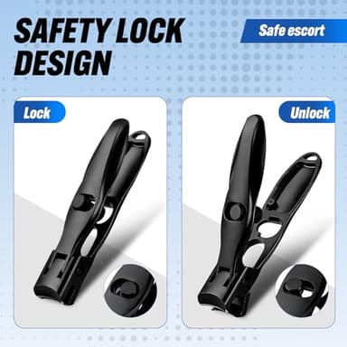 Swocky German Nail Clippers, Premium Stainless Steel Wide Jaw Anti Splash Design,Ultra Sharp Heavy Duty Clippers with Ergonomic Lever,Perfect for Men,Women, and Seniors(Black) - Image 2