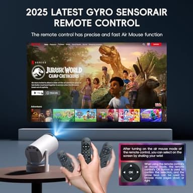 [Built-in Apps & 2025 Upgraded] Mini Projector with WiFi 6 and Bluetooth 5.4 Support 4K 1080P Auto Keystone 180° Rotatable Projector Portable Compatibile with HDMI/TV Stick/Memory Stick/Laptop, White - Image 7