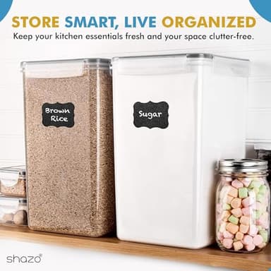 Shazo 2 PC (9.5L | 321 Oz) Extra Large Bulk Food Storage Containers with Airtight Lids for Flour, Sugar, Rice, Cereal & Pasta - Leakproof, BPA-Free Plastic Canisters for Kitchen & Pantry Organization - Image 8