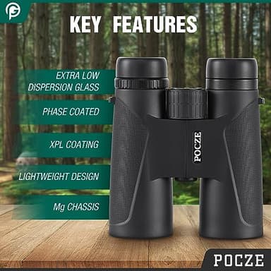 Binoculars for Adults, 12x42 Waterproof and Durable Binoculars with Multi-Coated Optics and Protective Rubber Armor, Lightweight Binocular for Bird Watching, Travel, Outdoor Sports, Hunting - Image 3