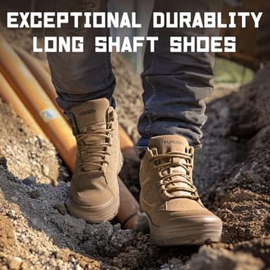Furuian Steel Toe Boots for Men Women Comfortable Lightweight Work Boots for Men Slip Resistant High Top Steel Toe Safety Shoes Puncture Proof Indestructible Construction Boots - Image 5