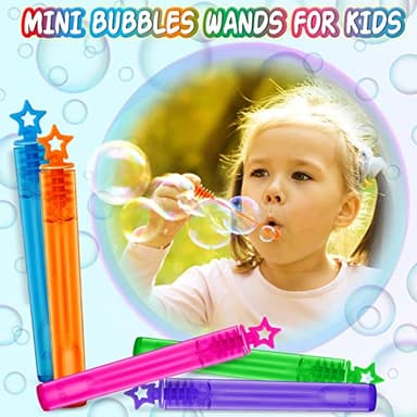 200 Pcs Mini Bubble Wands in 10 Colors, Bulk Party Favors for Kids, Themed Birthday, Christmas, New Year, Valentine, Carnival, School Classroom Prizes for Boys & Girls, Ideal Goodies Bags Stuffers - Image 2