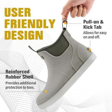 CKWLXQY Men's Deck Boots, Waterproof Ankle Rain Boots Men Anti-Slip Traction, Outdoor Rubber Fishing Garden Boots High-Performance Shoes for Farming - Image 6