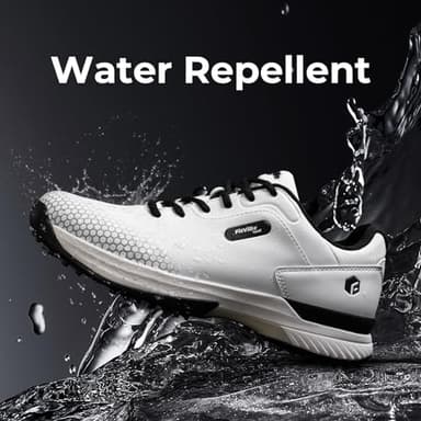 FitVille Extra Wide Mens Golf Shoes Professional Outdoor Waterproof Spiked Golf Shoes for Men(White Black, 10 X-Wide) - Image 7