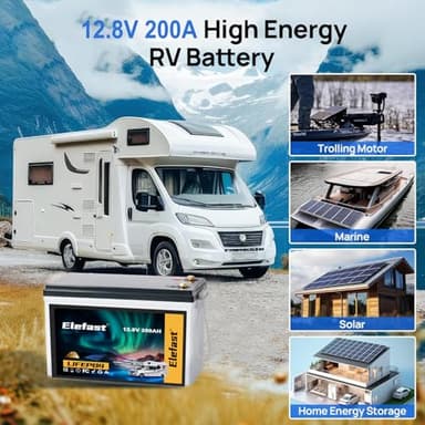 12V 200AH Lifepo4 Battery Built-in 200A BMS and Bluetooth,12V Lithium Battery with 2560Wh,20000+ Deep Cycle Battery Perfect for RV,Marine/Trolling Motors,Solar,Home Energy Storage - Image 5