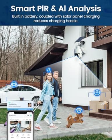 Armorcope Solar Security Cameras Wireless Outdoor,360° View Battery Powered with Spotlight Color Night Vision,2K WiFi Home Security,PIR Sensor,Wireless Easy Install, 2.4 GHz Wi-Fi - Image 8