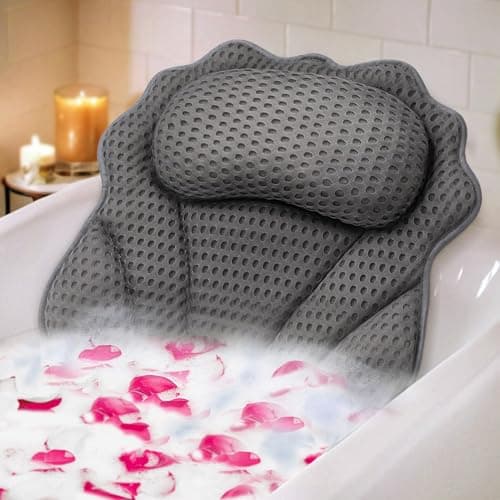 Bath Pillow RUVINCE Ergonomic Luxury Bathtub Pillow with Head,Neck, Shoulder and Back Support, 4D Bath Pillows for tub with 6 Powerful Suction Cups, Fits All Bathtub - Image 1