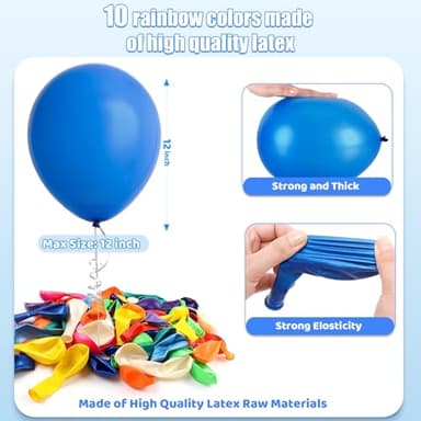 GYIPFIPA 100 Pack Balloons Assorted Color 12 Inches Rainbow Latex Balloons, 10 Bright Color Balloon Arch Kit, for Birthday Baby Shower Wedding Party Decorations - Image 3