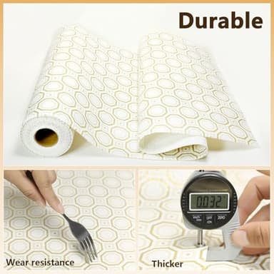 Deabevn Shelf Liners for Kitchen Cabinets Non-Adhesive 24in×30FT,Non-Slip Kitchen Drawer Liners,Thickened Waterproof Washable Easy to Cut Drawer Mats for Home - Image 7