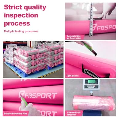 FBSPORT Inflatable Air Gymnastics Mat Training Mats 4/8 inches Thickness Gymnastics Tracks for Home Use/Training/Cheerleading/Yoga/Water with Pump - Image 6