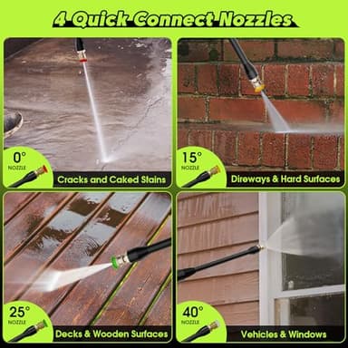 Pressure Washer, Foam Cannon, 4 Different Pressure Tips, Power Washer for Cars/Fences/Driveways/Home/Patios - Image 4